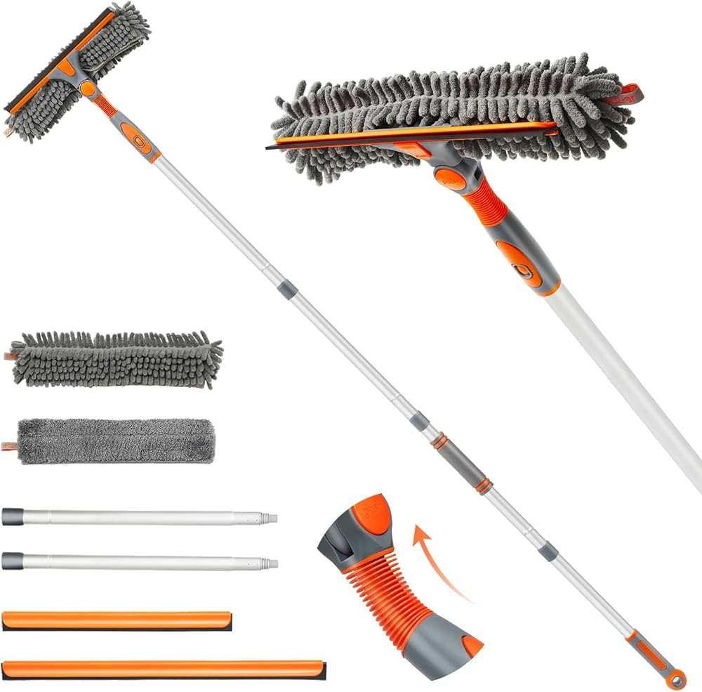 eazer 89'' Squeegee Window Cleaner 2 in 1 Rotatable Window Cleaning Tool Kit with Extension Pole,... | Amazon (US)