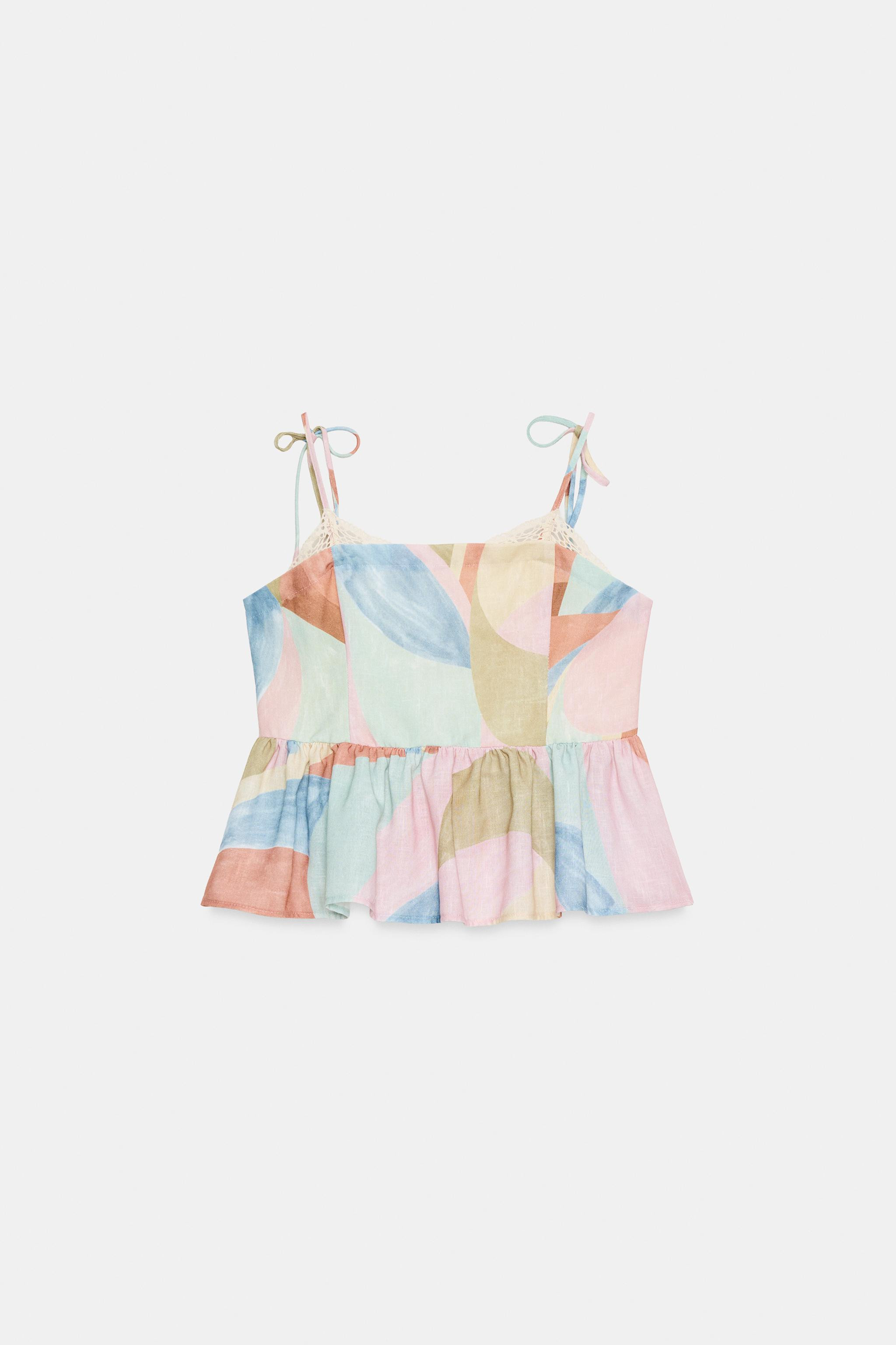 PRINTED STRAP TOP | Zara US