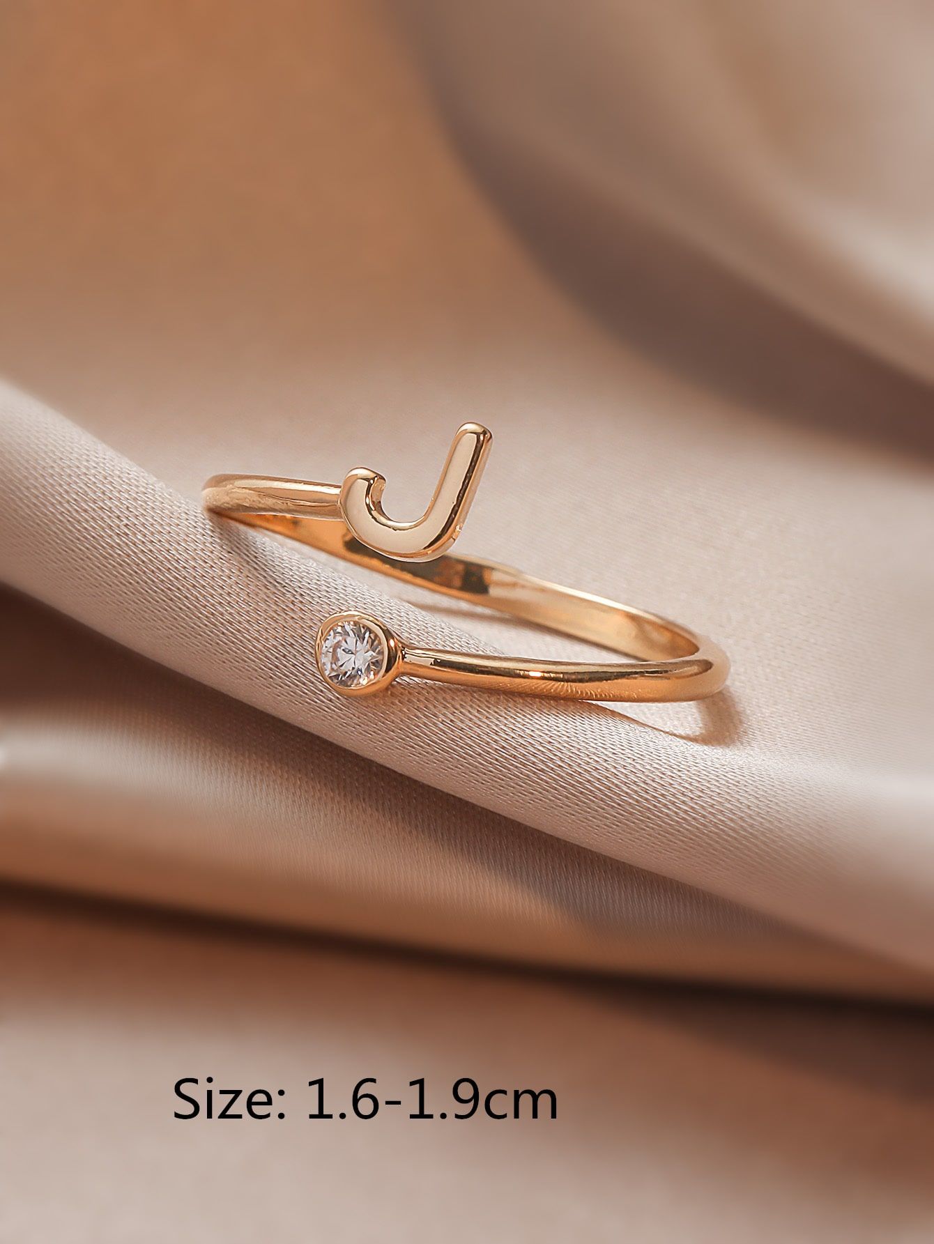 Letter & Zircon Decor Cuff Ring | SHEIN