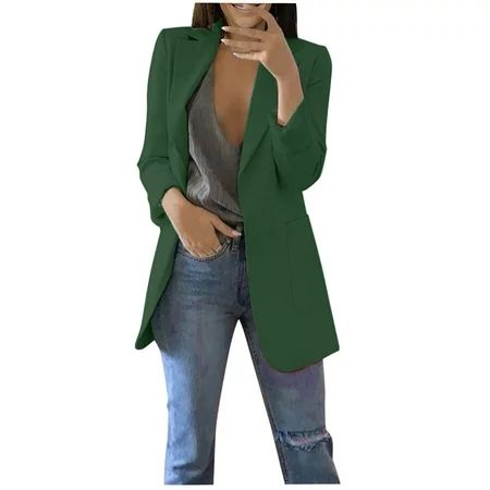 tklpehg Womens Casual Blazer Jacket Long Sleeve Lapel Blazers Windproof Coat Trench Coat Coats Autum | Walmart (US)