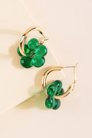 Jenna Flower Huggie Hoop Earrings | Francesca's