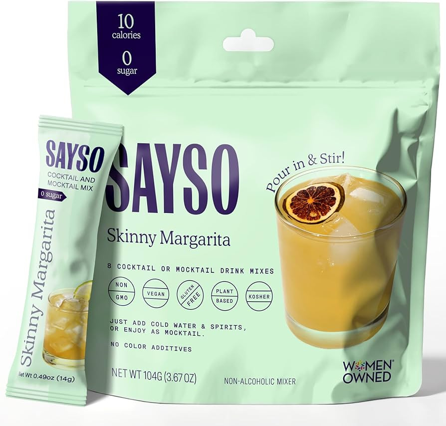 SAYSO Skinny Margarita Cocktail Sticks | Craft Cocktail or Mocktail in 1 Min, Just Add Water + Sp... | Amazon (US)