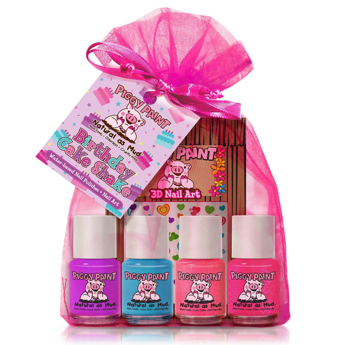 Piggy Paint Nail Polish Set - 4pk/0.25 fl oz each + 1 Nail Art | Target
