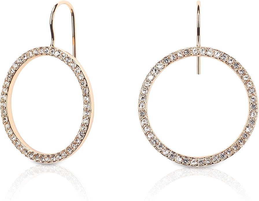 Kate Spade New York Gold Plated Hoop Earrings With Clear Studs | Amazon (US)