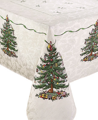 Christmas Tree Ivory/Green 60x120 Tablecloth | Macy's