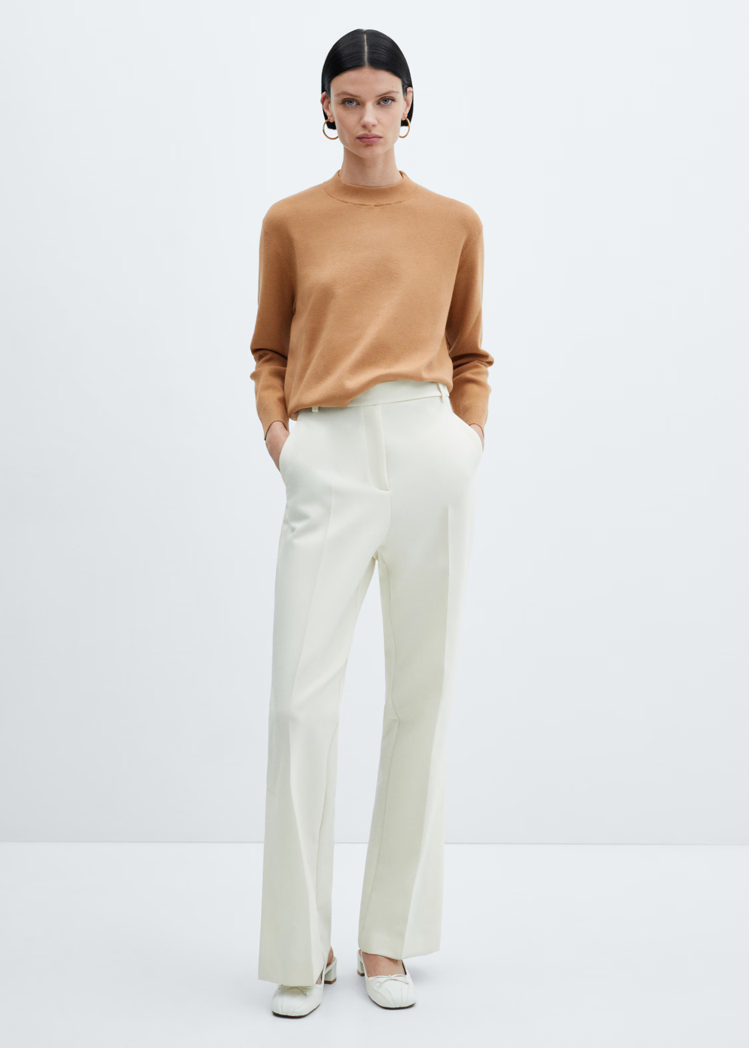 Round-neck knitted sweater | MANGO (US)