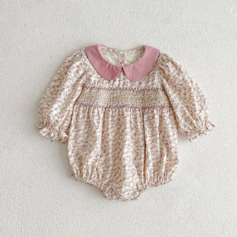 Vintage Floral Smocked Bubble | Persnickety