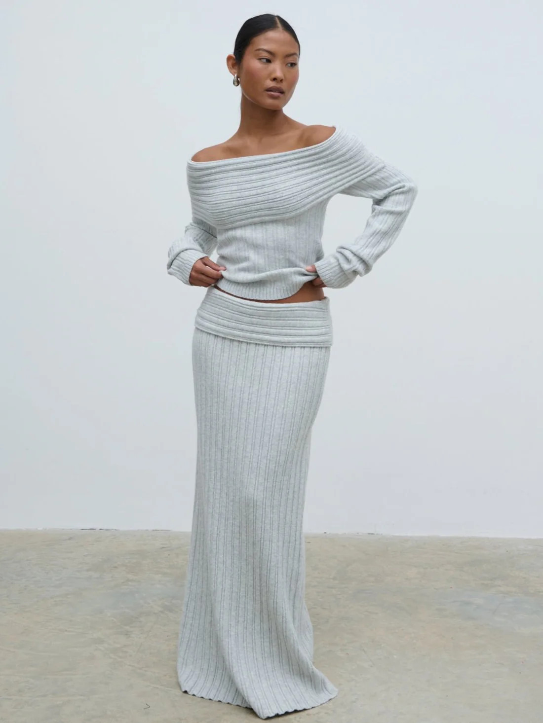 Petra Cosy Rib Knit Maxi Skirt | Pretty Lavish (UK)