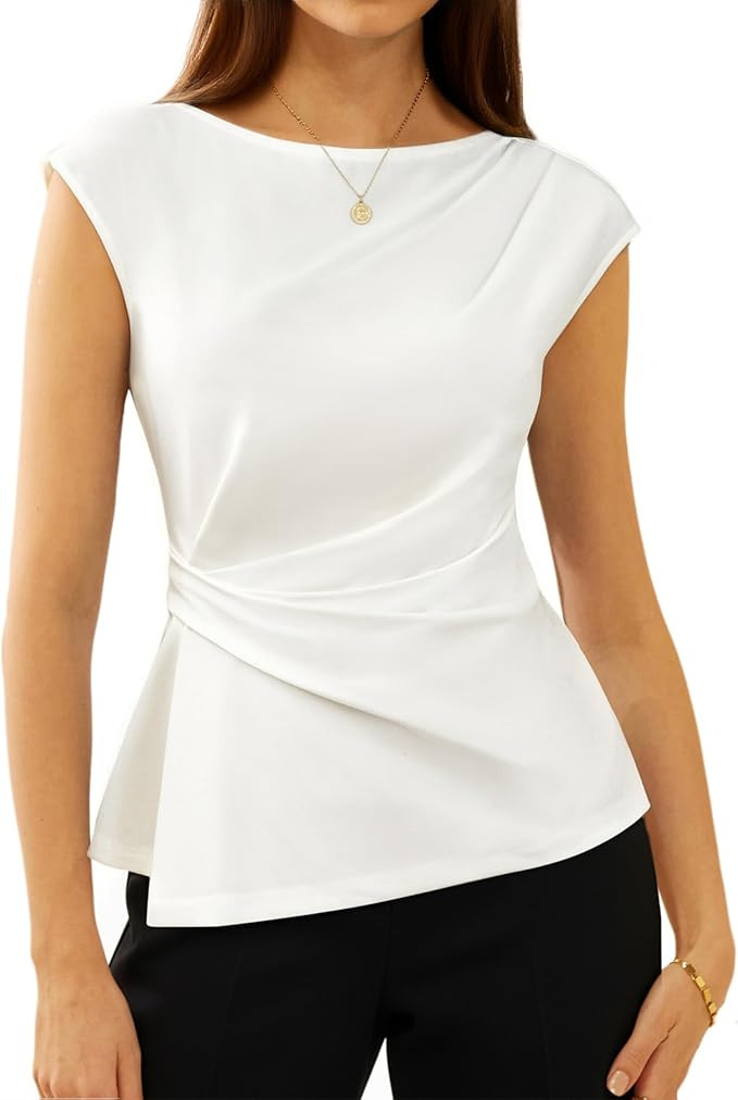 GRACE KARIN Womens 2026 Spring Short Sleeve Tops, Dressy Casual Peplum Shirts Outfit, Tunic Blous... | Amazon (US)