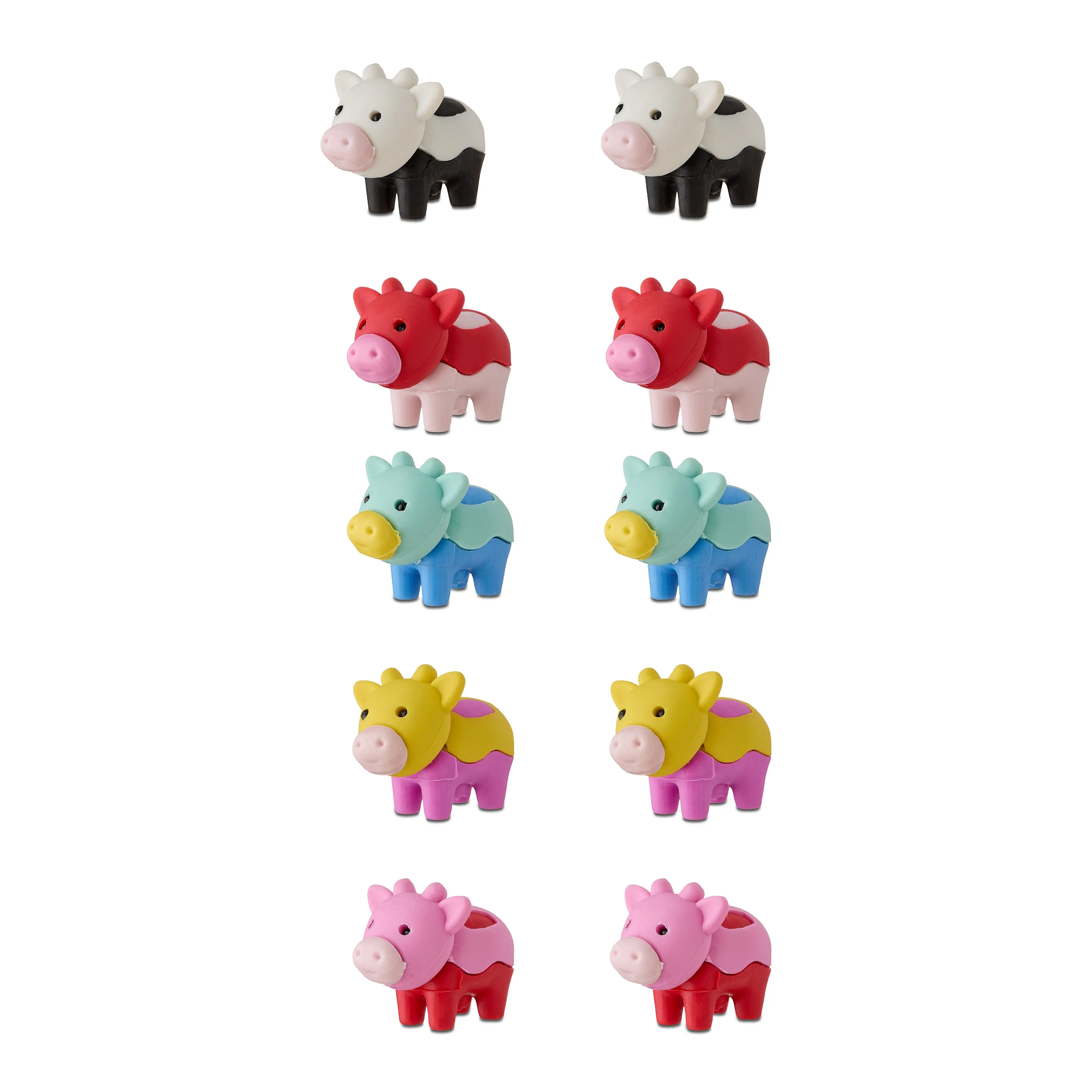 Cow Eraser Party Favors, Multicolor, 12 Count, Valentine's Day by Way To Celebrate | Walmart (US)