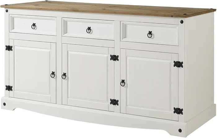 OS Home and Office Furniture Cottage Series Wood Buffet Sideboard in White | Amazon (US)