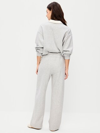 Mid-Rise Dynamic Fleece Textured Wide-Leg Sweatpants | Old Navy (US)