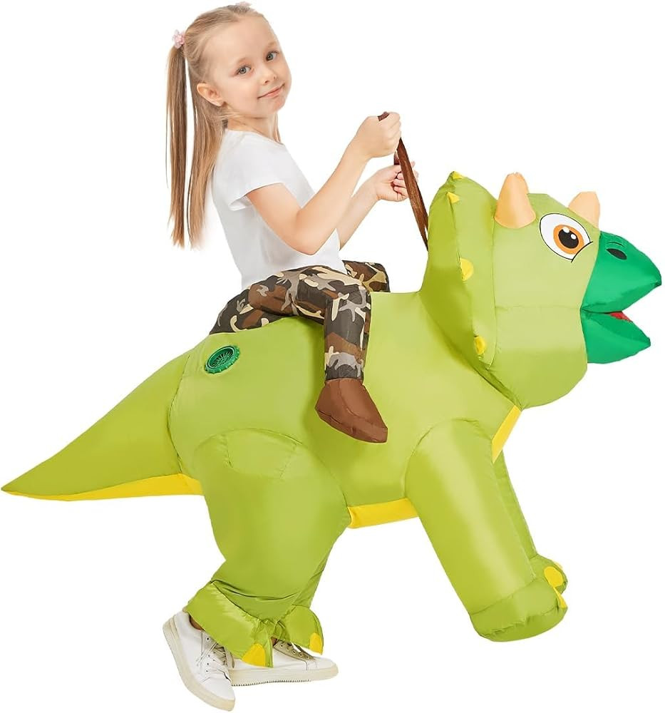 GOOSH Inflatable Dinosaur Costume Kids Triceratops Costume Halloween Dinosaur Blow up Costumes Ki... | Amazon (US)