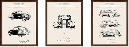 Poster Master 3-Piece Vintage Cars Blueprint Poster - Automobile Patent Print - Transportation Ar... | Amazon (US)