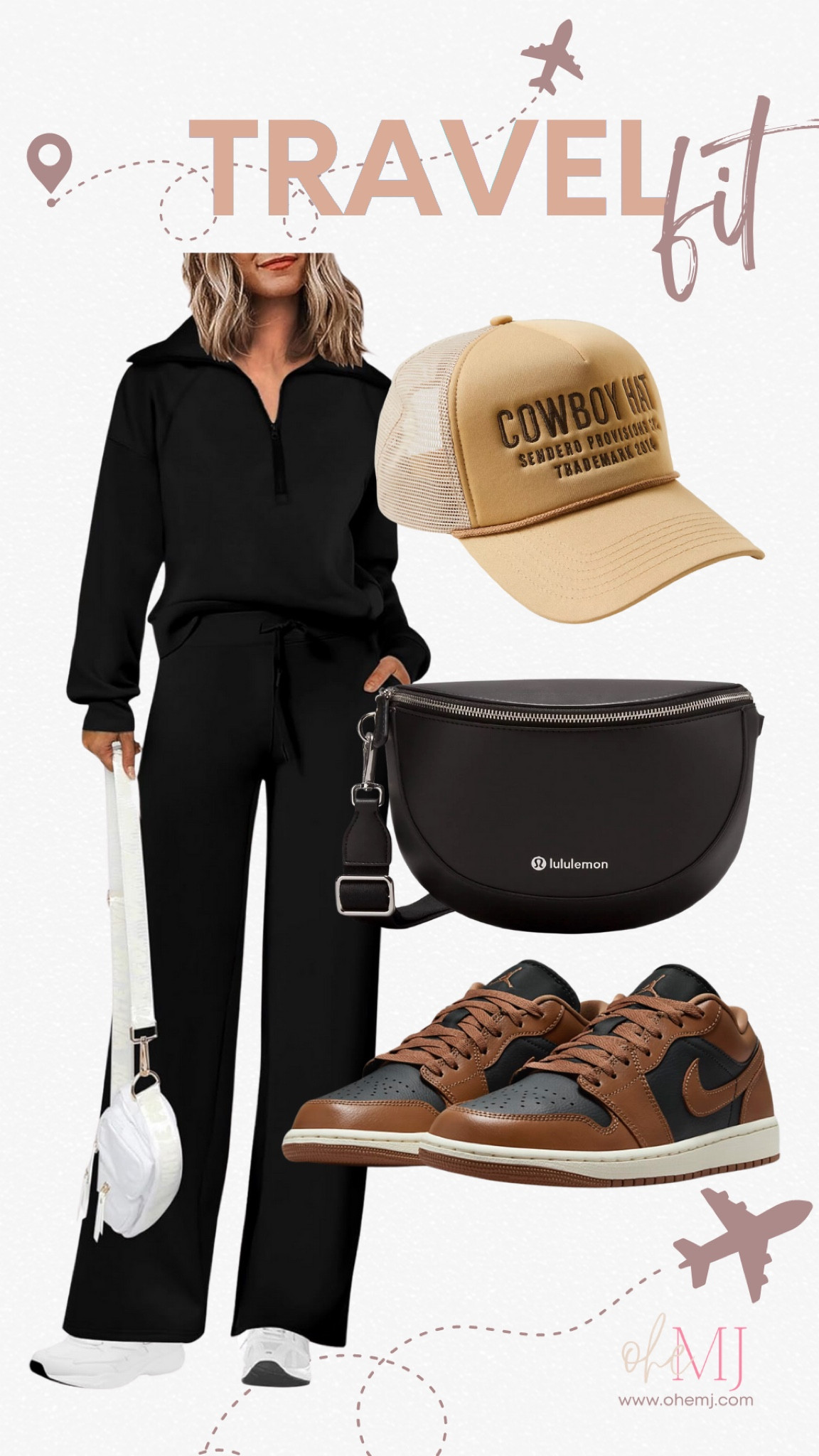 Travel fit, affordable
#cowboyhat
#Brownnike
#Lululemoncrossbody
#Travelset


#LTKShoeCrush #LTKStyleTip #LTKTravel