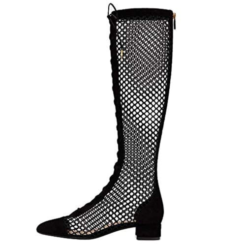 Square Toe meah Lace Up Knee High Boots | Amazon (US)