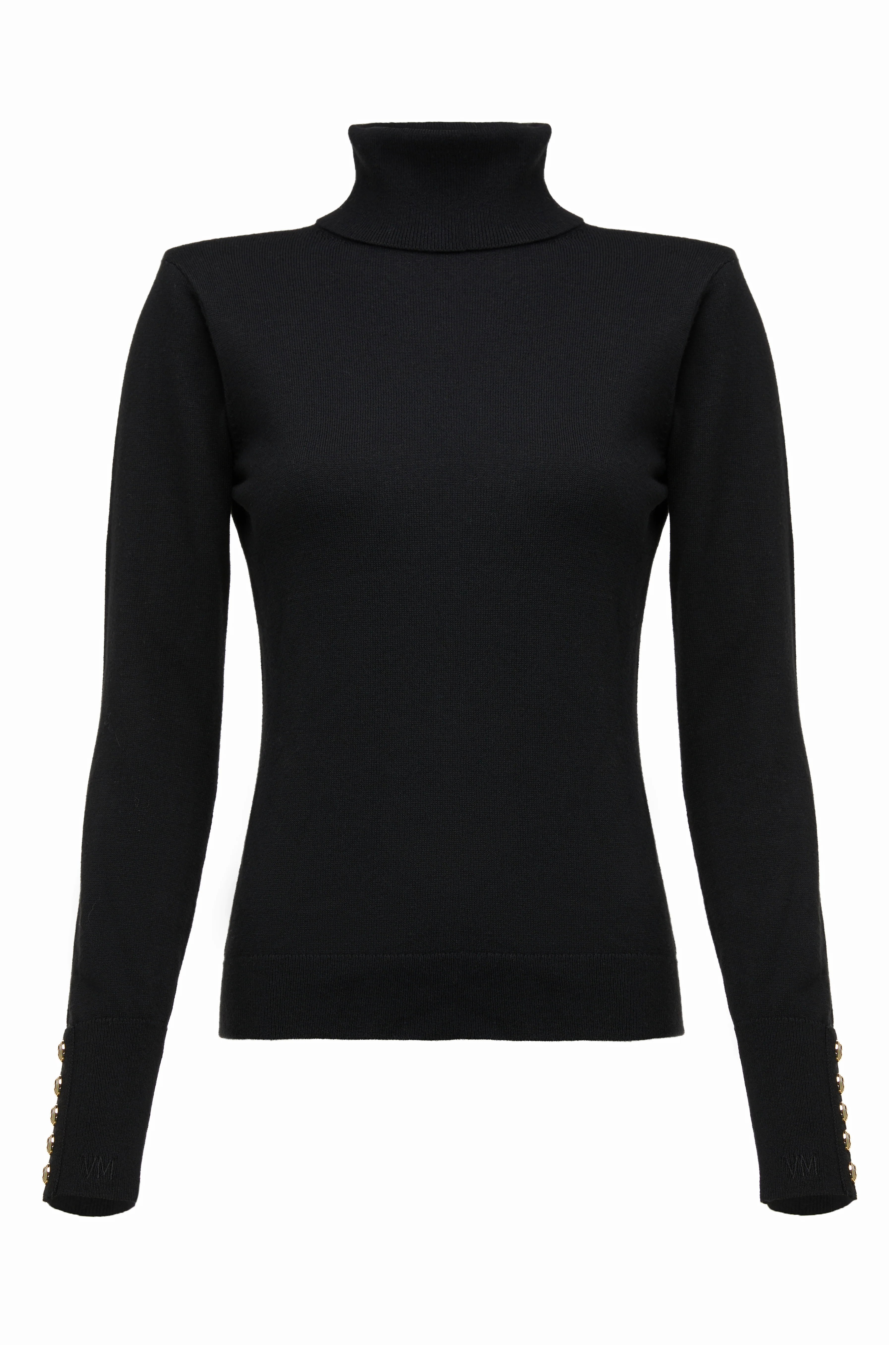 Victoria Cashmere Roll Neck (Black) | Holland Cooper