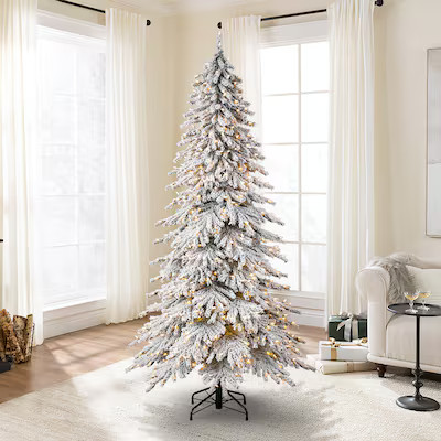 Tree Classics by Balsam Hill 7.5-ft Snowy Pine Pre-lit LED Artificial Christmas Tree | Lowe's