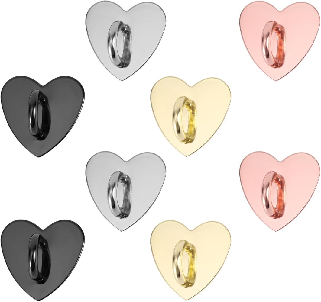 8pcs Cell Phone Ring Holder, Cute Heart Phone Charm Hooks Adhesive Smartphone Finger Ring Stand S... | Amazon (US)
