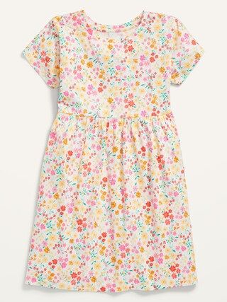 Short-Sleeve Printed Swing Jersey-Knit Dress for Girls | Old Navy (US)