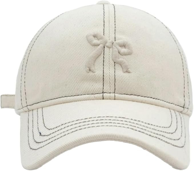 Bow-Tie Baseball Cap for Women Fashion Y2k Sun Visors Bright Color Trucker Hat Wide Brim Visor Ca... | Amazon (US)