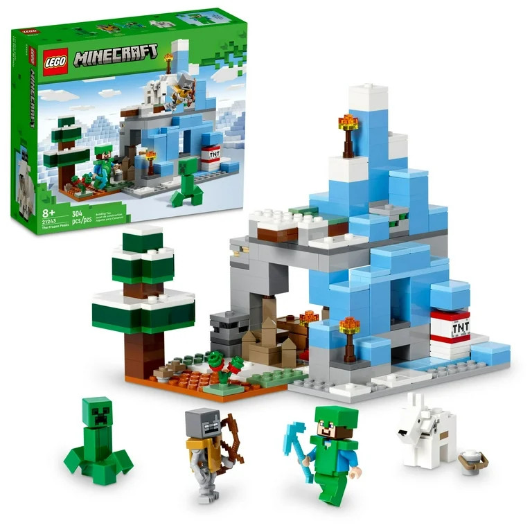 LEGO Minecraft The Frozen Peaks 21243, Cave Mountain Set with Steve, Creeper, Goat Figures & Acce... | Walmart (US)