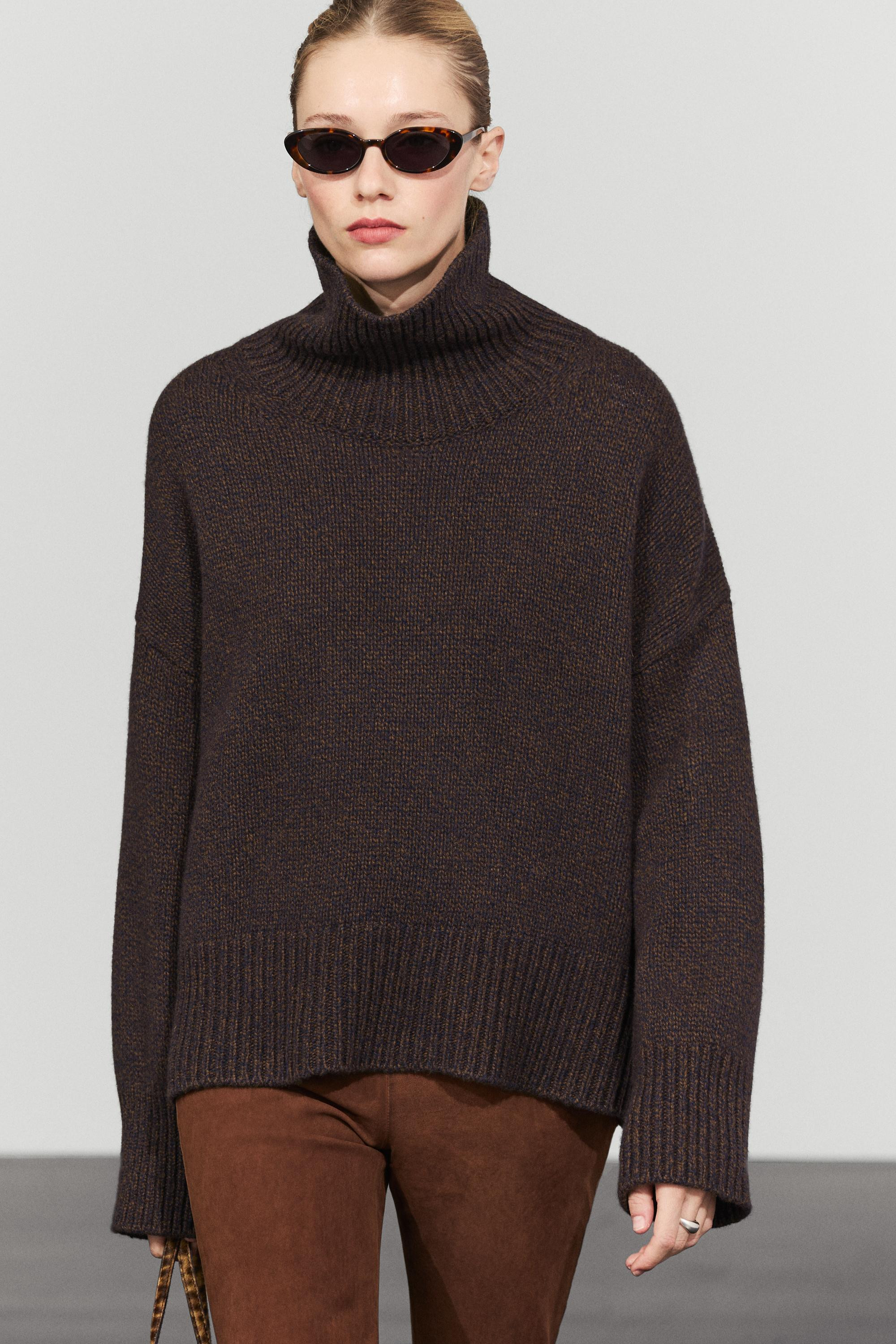100% wool oversize knit sweater | Massimo Dutti UK