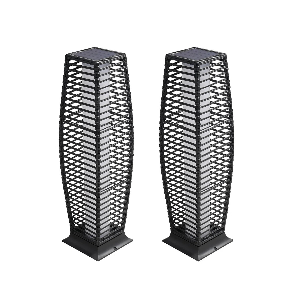 Freida Solar Powered Wicker Floor Lamp (Set of 2) | Wayfair North America