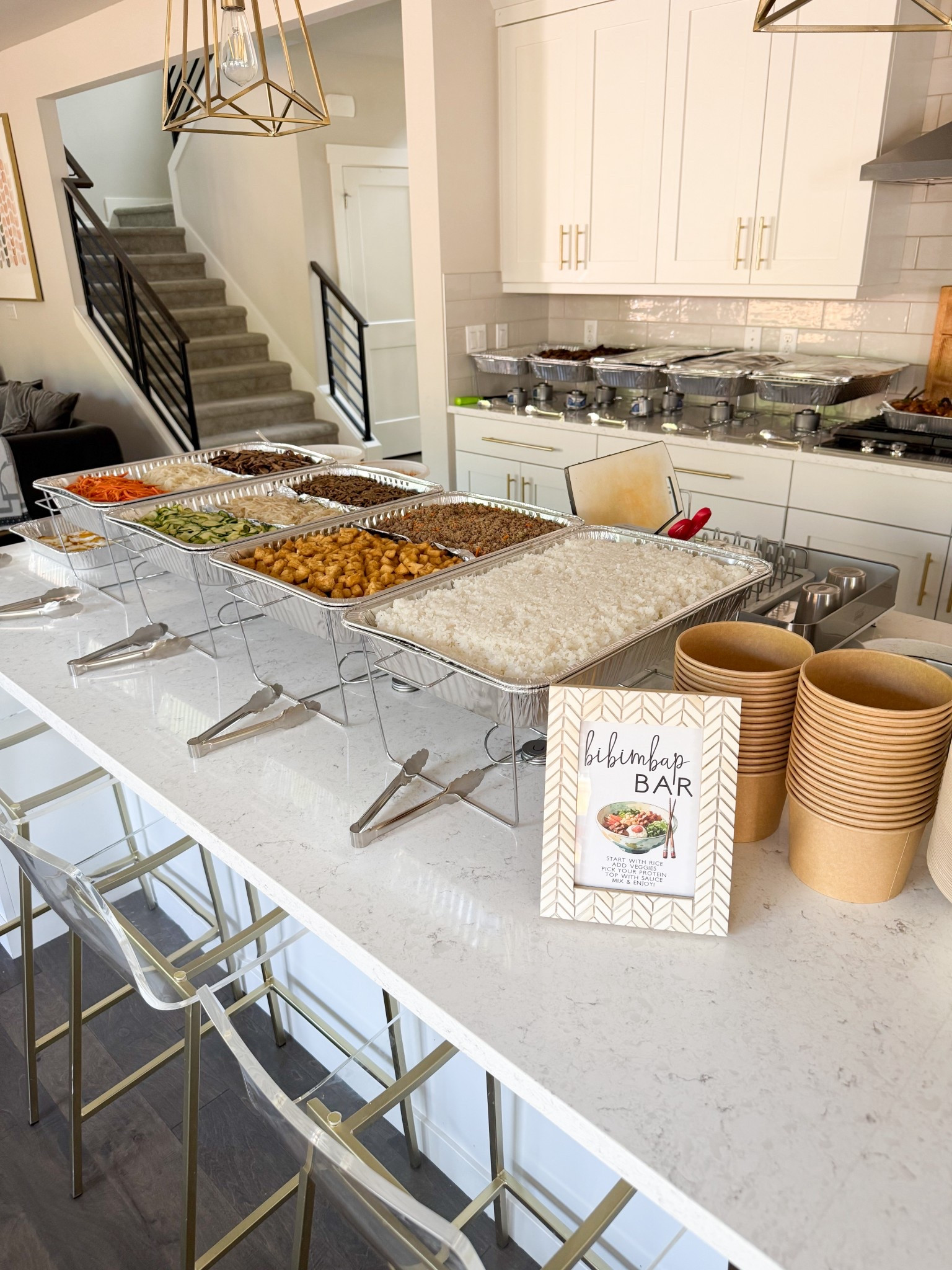 Bibimbap Bar! 

Food warmers, large paper bowls, tong, disposable bowls. 

#LTKHome #LTKFindsUnder100 #LTKParties