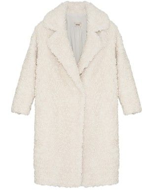 Woven natural curly wool maxi coat - YVES SALOMON | 24S (APAC/EU)