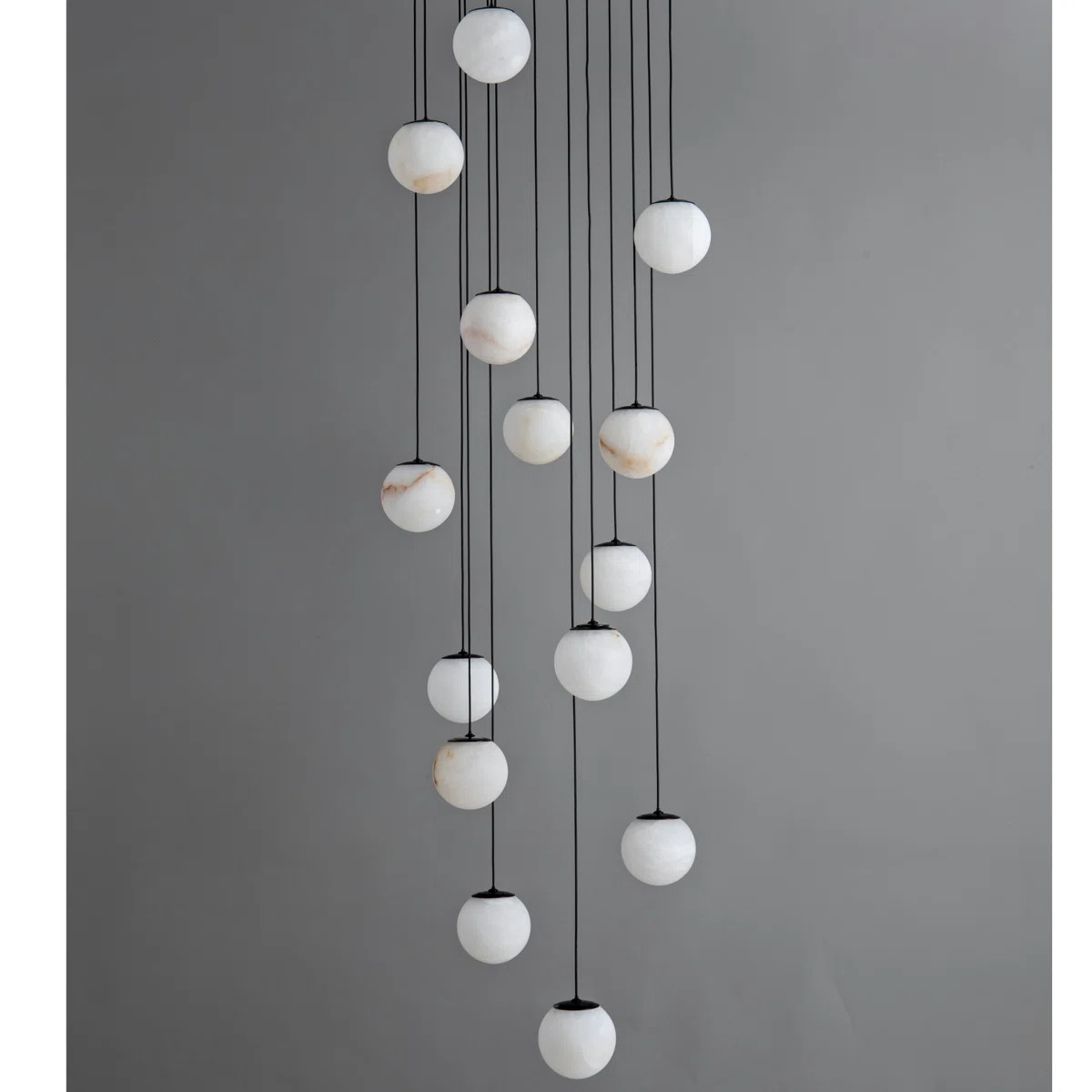14-lights Alabaster Bubbles Staircase Chandelier | Wayfair North America