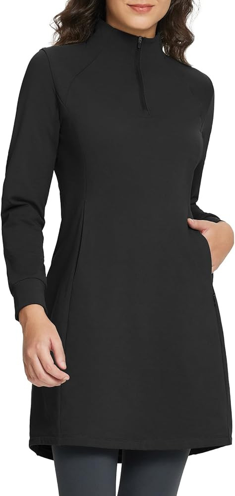 BALEAF Women's Fleece Lined Dress Sweatshirt Dress Water Resistant Warm Quarter Zip Cover Up Wint... | Amazon (US)