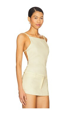LIONESS Horizon Tie Top in Soft Lemon from Revolve.com | Revolve Clothing (Global)