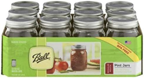 12 Ball Mason Jar with Lid - Regular Mouth - 16 oz by Jarden (Packs of 12) | Amazon (US)
