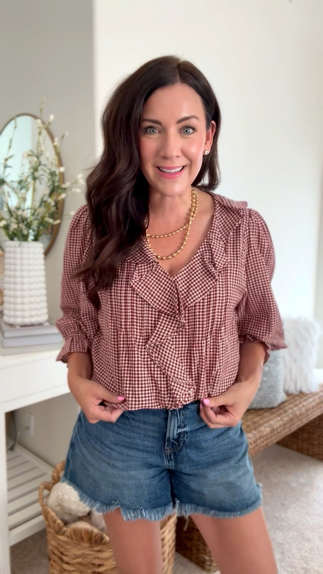 Kohls summer to fall blouse on sale!!! Take $10 off with code: TAKE10 // wearing a medium 

#LTKSaleAlert #LTKSeasonal #LTKFindsUnder50
