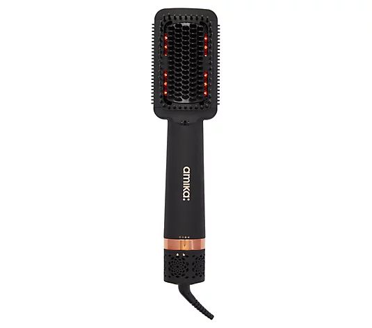 amika Double Agent 2-in-1 Straightening Blow Dryer Brush - QVC.com | QVC