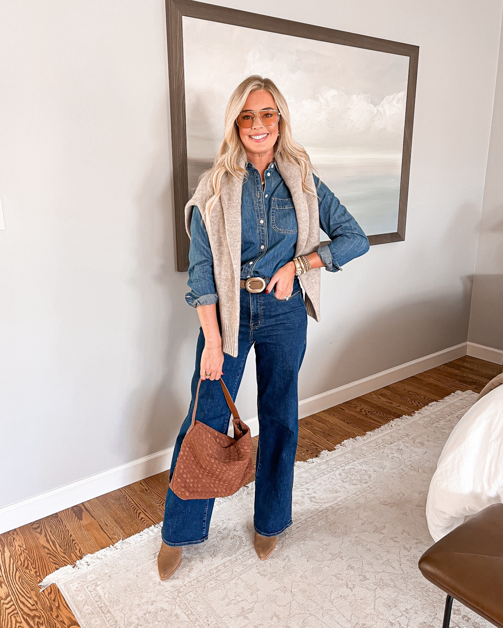 Wearing a small in button down & sweater. Wearing a 26 Tall in jeans (jeans have stretch) - everything fits true to size.


#LTKStyleTip #LTKSeasonal #LTKFindsUnder100