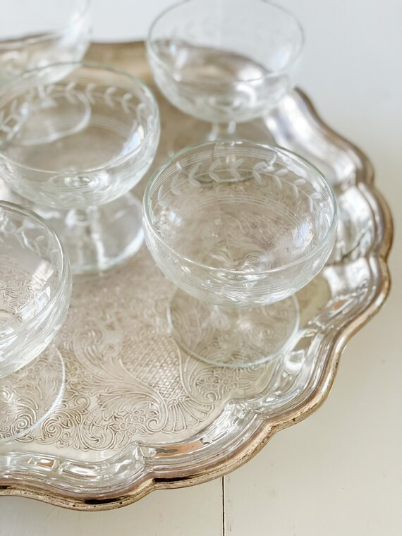 Vintage Etched Coupe Glasses  Set of 12 | Etsy | Etsy (US)