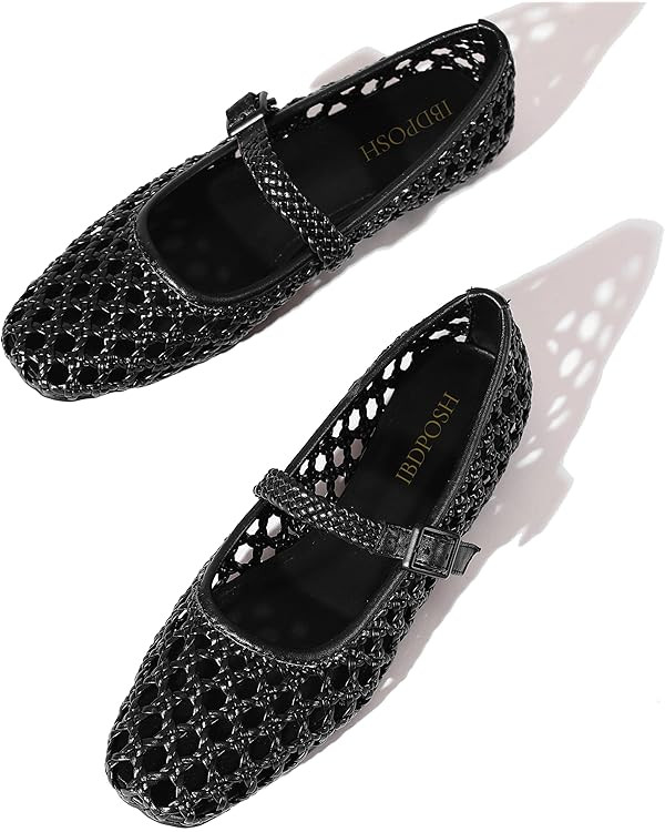 Woven Ballet Flats Shoes for Women with Strap Charming Comfortable Casual Elegance Flat Mary Jane... | Amazon (US)
