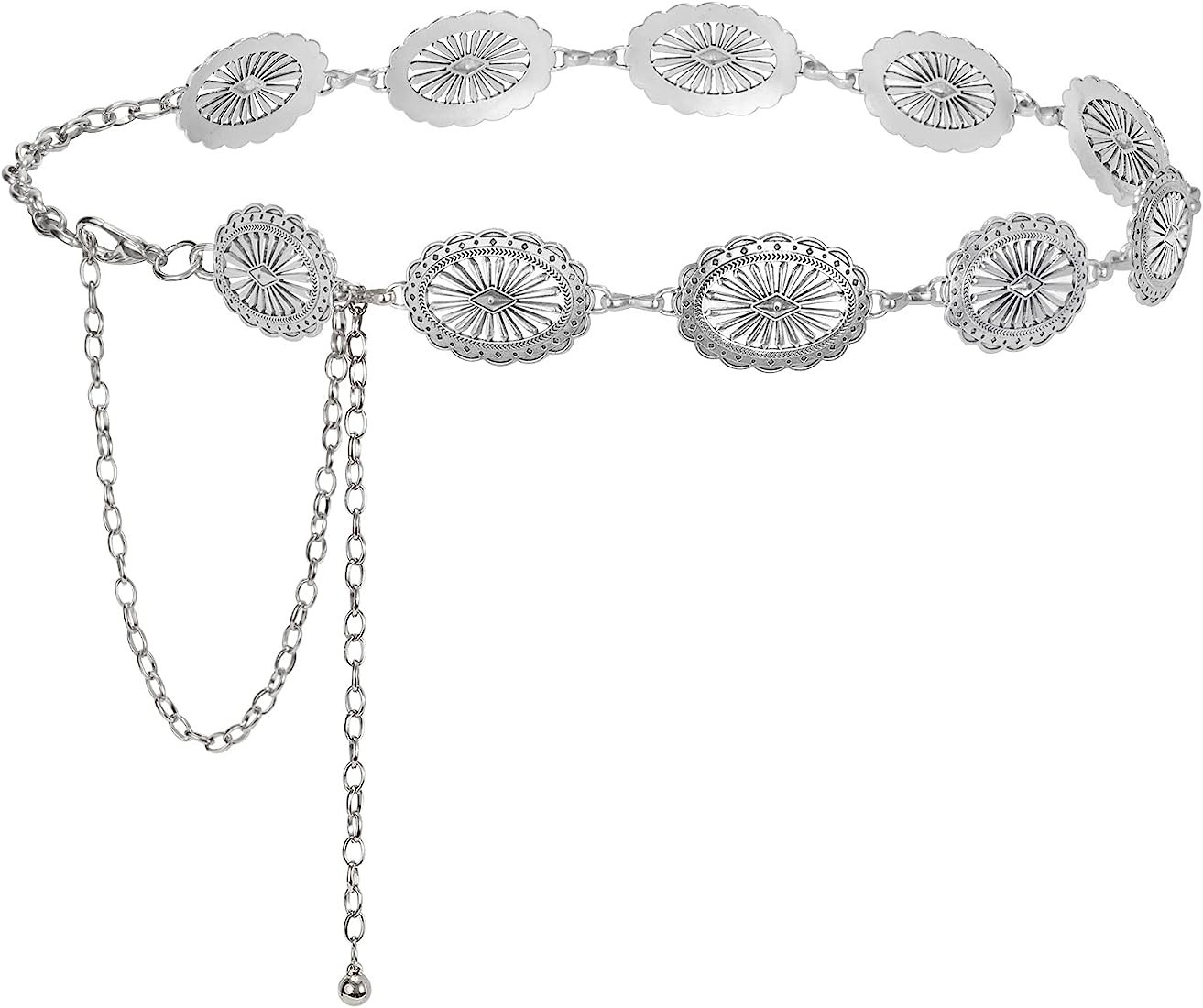 SUOSDEY Metal Chain Belt Women Belly Waist Chain Fashion Body Link Belts | Amazon (US)