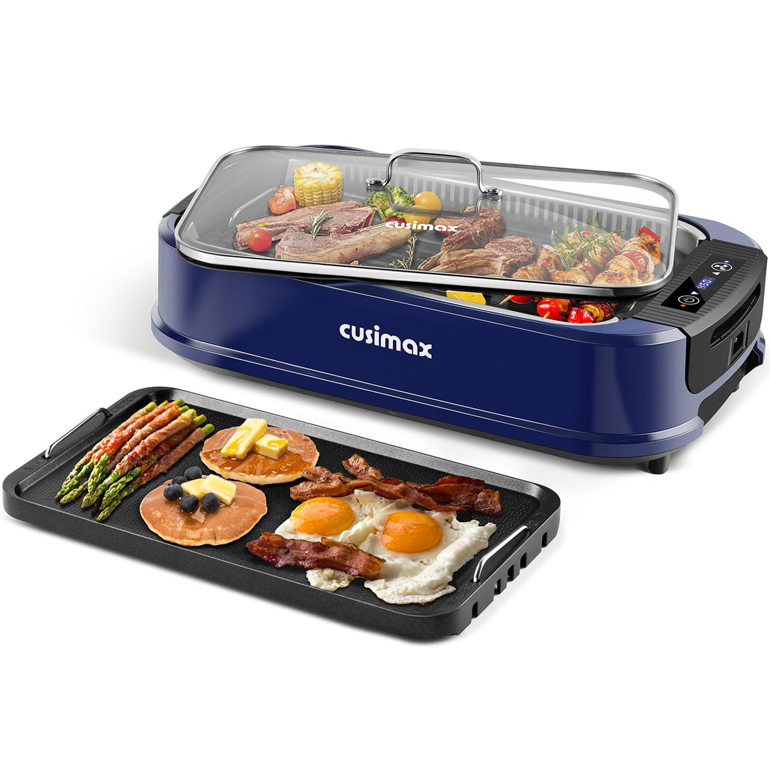 Smokeless Grill, CUSIMAX 1500W Indoor Grill, Electric Grill Griddle with LED Smart Display & Temp... | Amazon (US)
