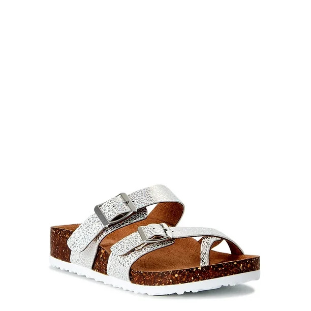Wonder Nation Girls Two Buckle Toe Sandal, Sizes 13-6 | Walmart (US)