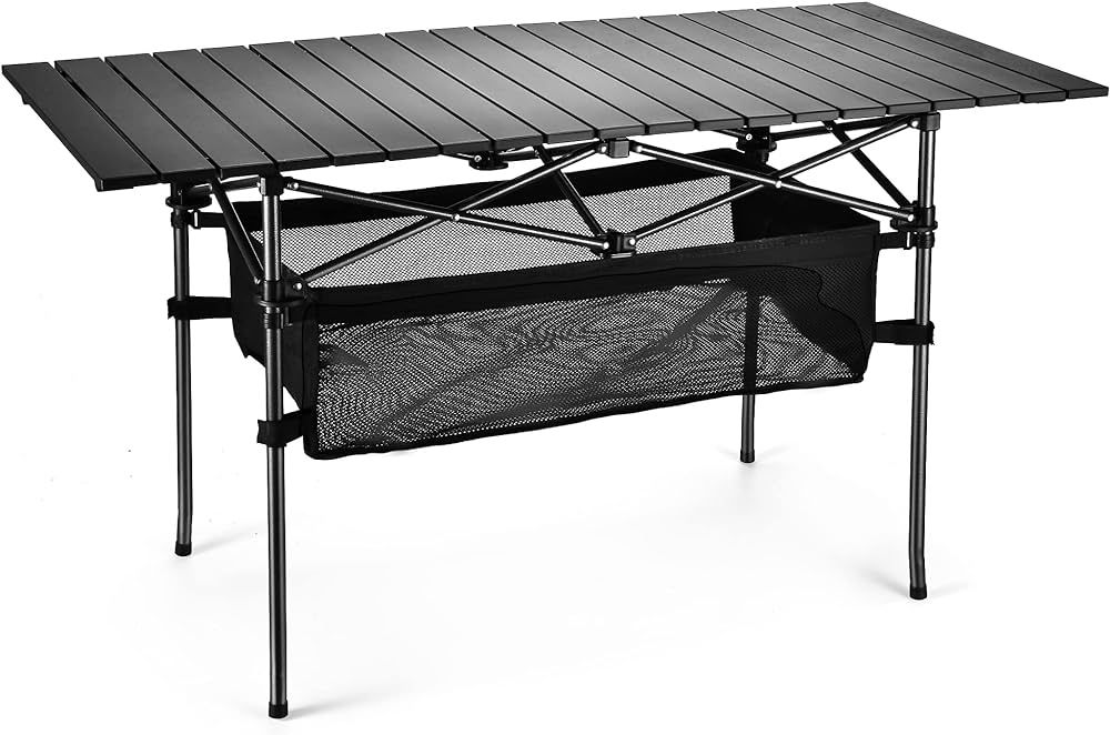 WUROMISE Sanny Outdoor Folding Portable Picnic Camping Table, Aluminum Roll-up Table with Easy Ca... | Amazon (US)