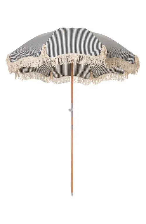 BUSINESS AND PLEASURE CO Premium Beach Umbrella in Laurens Navy Stripe at Nordstrom | Nordstrom