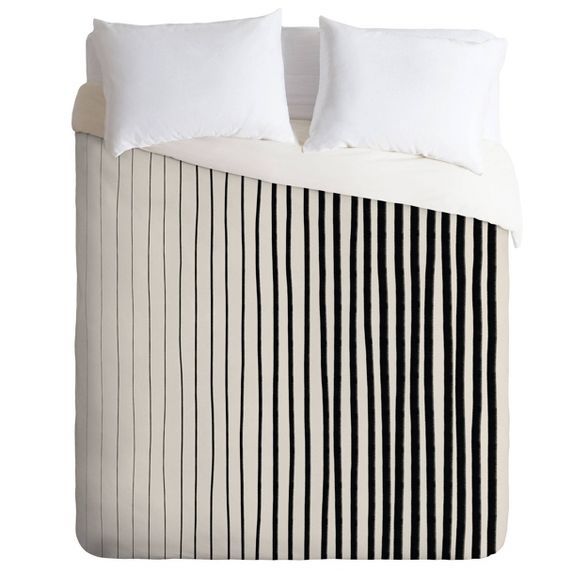 Alisa Galitsyna Vertical Lines Comforter Set Black - Deny Designs | Target