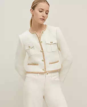 Shimmer Tweed Jacket | Ann Taylor