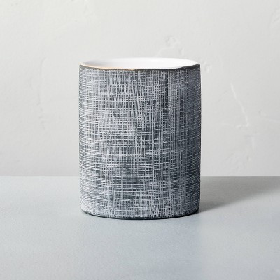 10oz Oak & Lavender Crosshatch Ceramic Seasonal Candle Blue - Hearth & Hand™ with Magnolia | Target