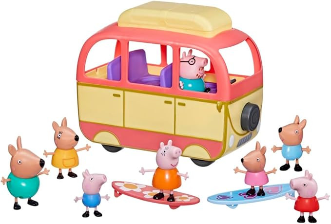 Peppa Pig Peppa Visits Australia Campervan Vehicle Preschool Toy with Rolling Wheels; Includes 8 ... | Amazon (US)