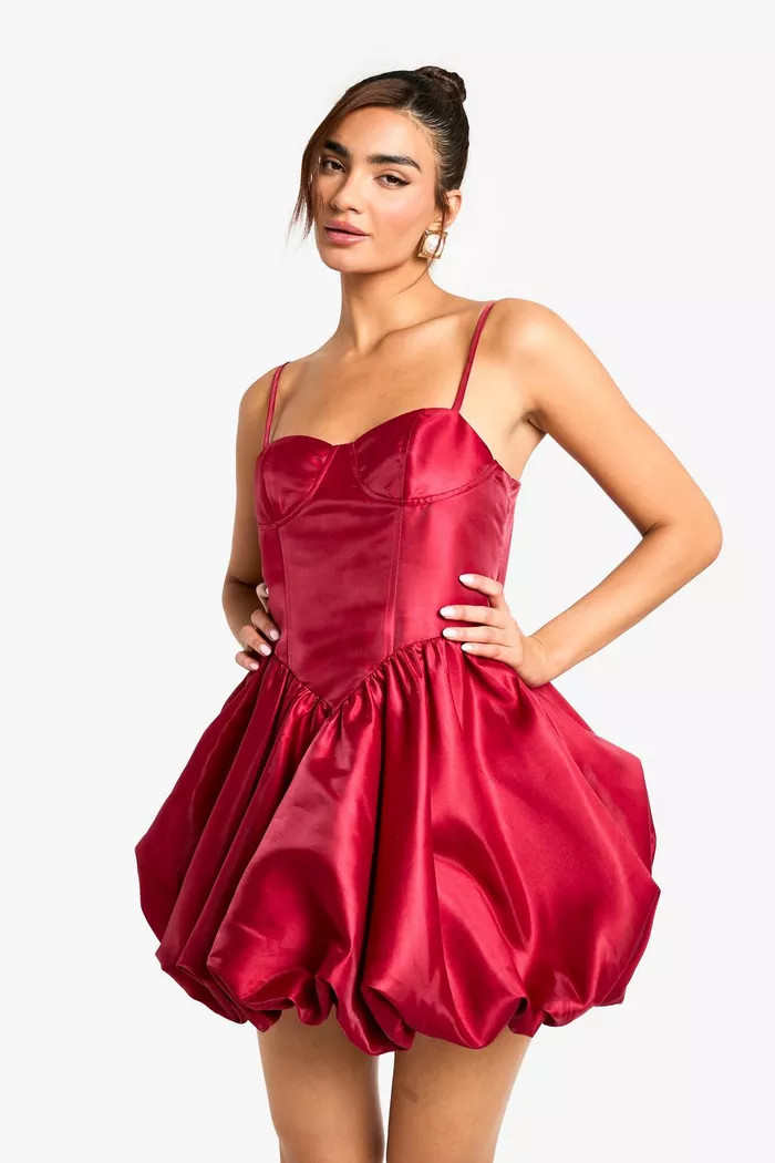 Taffeta Puffball Mini Dress | boohoo (US & Canada)