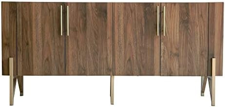 Amazon.com: Roomfitters Mid Century TV Stand Media Console, Side Board with Gold Legs, Warm Walnu... | Amazon (US)